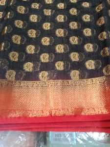 Elegant Black Printed Saree