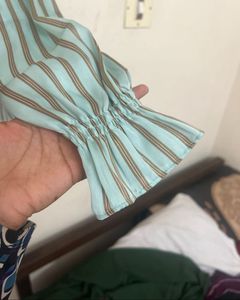 Striped Top with Lace Trim