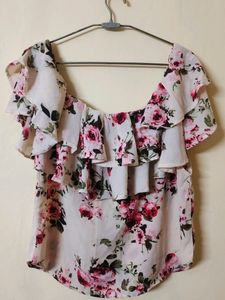 Beautiful Floral Print Off Shoulder Top