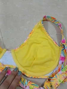 Bright Yellow Bikini Top Kum Bra