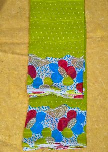 Green Polka Dot Floral Saree