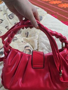 Red Braided Handle Bag