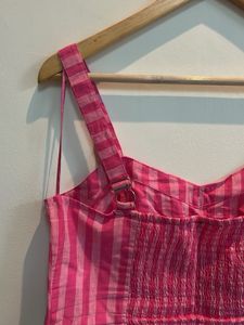 Pink Striped Crop Top