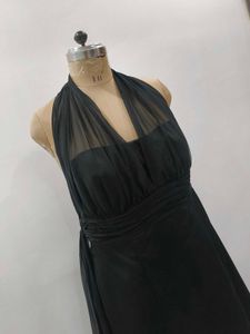 Elegant Black Halter Maxi Dress
