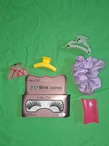Hair Accessories & Mink Lashes Bundle razor scrunc