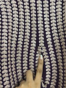 Purple Embroidered A Line Kurti