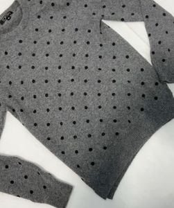 Gray Polka Dot Sweater