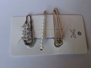 Hair Clip Set - Silver &amp; Pearl Combo Of 2.