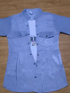Vintage Blue Button-Down Shirt