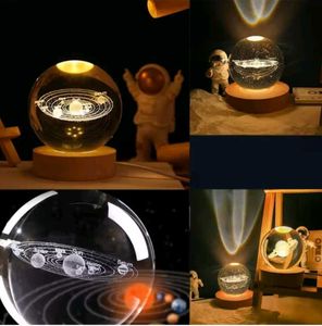Illuminated Solar System Crystal Ball Lamp