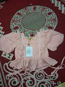 Cute Pink Ruffled Top