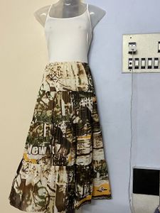 Pintrest Korean Tiered New York Print One Piece