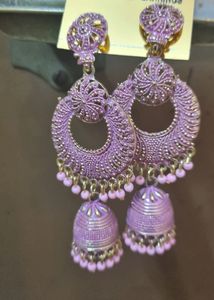 Pink Jhumka Earrings