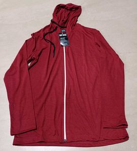 Red Zip-Up Hoodie, M Size