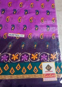 Red &amp; Blue Cotton Saree