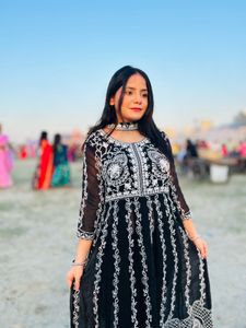 Black Embroidered Kurta Set