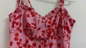Pink Heart Print Dress