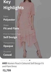 Peach Fit And Flare Dress
