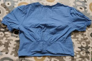 Light Blue Lace Trimmed Top