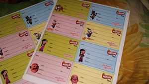 cartoon name chits for books and copies pack of 2