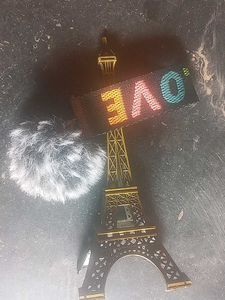 Paris Eiffel Tower Steel And Love Keychain ❤