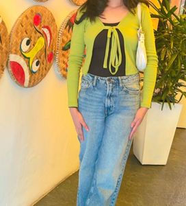 Green Tie-Front Cardigan