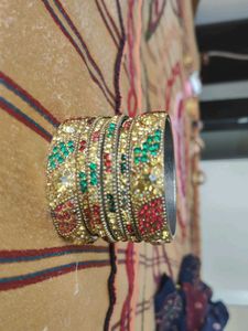 Colorful Stone Bangles - Set of 6