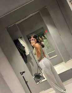 Gray Wide Leg Lounge Pants