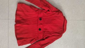 Red Peacoat Style Jacket