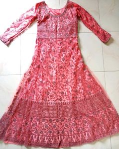 👗🌸 Pink Anarkali Long Dress 💥