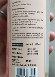 TNW Rose Water( Facial Toner Mist, Makeup Remover)