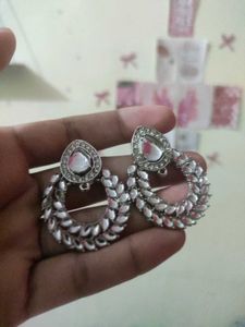 Silver Leaf Drop Earrings