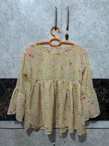 Floral Print Peplum Top