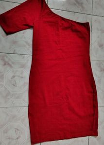 Red One-Shoulder Bodycon Dress