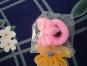 Pink Bow Hair Tie