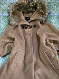 McGinn Wool Cape with Fur Hood