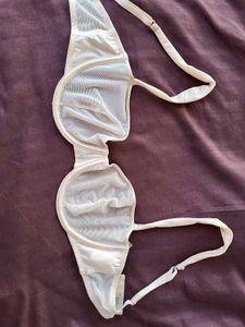 H&amp;M Balconette Mesh Bra 34 C With Satin Linin