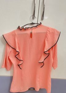 Peach Ruffled Top