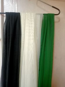 3 Dupatta* Colour - Green, Black & Off White