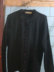 Vintage Black Knit Cardigan