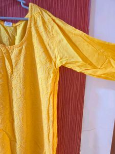 yellow straight kurta