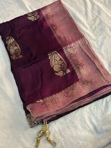 Elegant Purple Banarasi Silk Saree