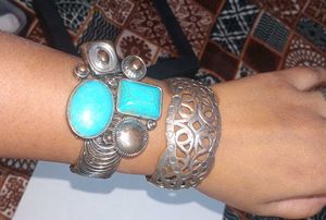 COMBO OF HANDCUFFS (Silver/Oxidised)