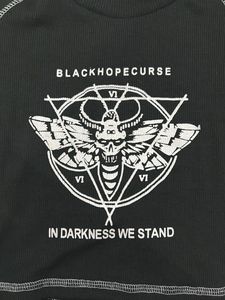 Black Moth Graphic Crop Top
