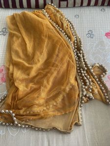 Gold Dupatta With Border