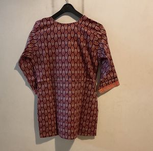 Vintage Print Tunic Top