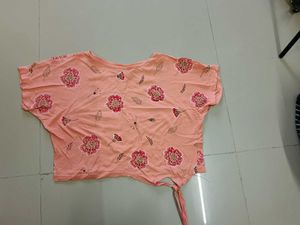 Floral Print oversized crop top