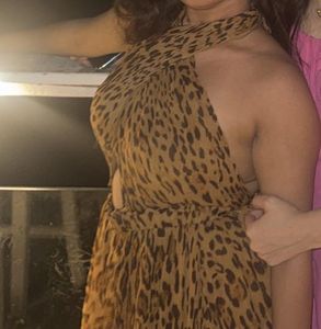 Leopard Print Halter Dress