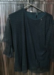 Black Colour Net Top