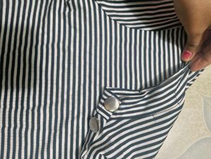 Striped Mock Neck Top